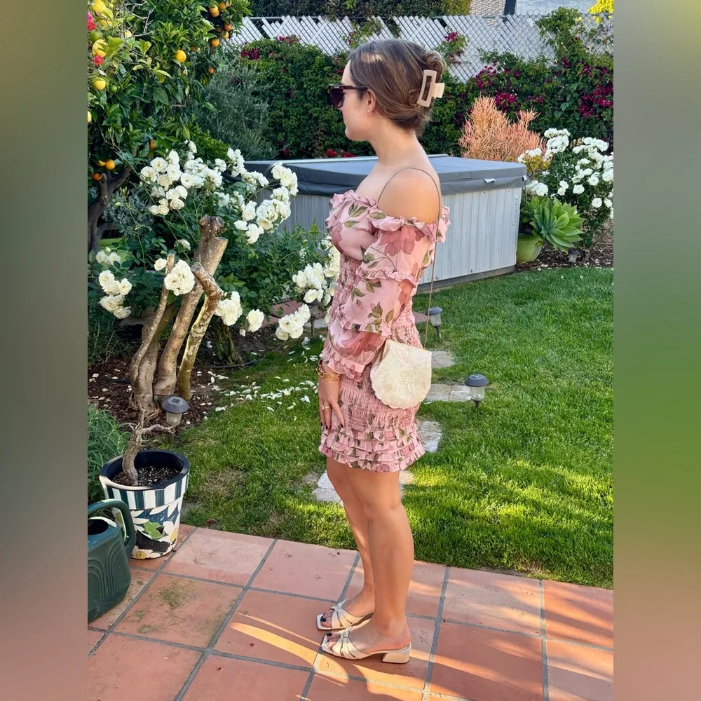 INTERMIX Smocked Floral Mini Dress | 99% OFF Retail - Picture 4 of 10